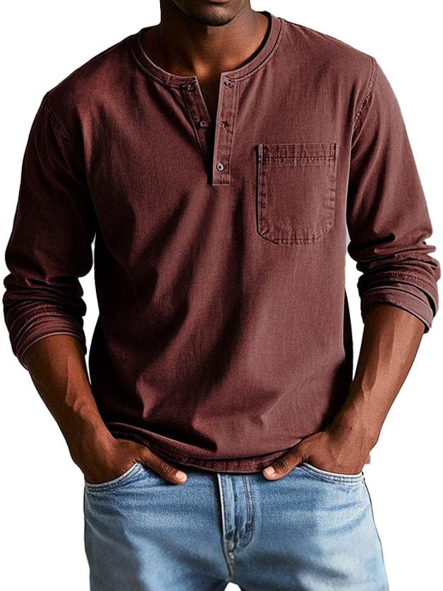 Finn™ | Koszulka Henley w stylu vintage