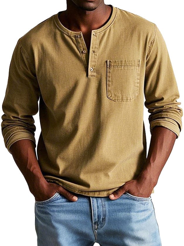 Finn™ | Koszulka Henley w stylu vintage