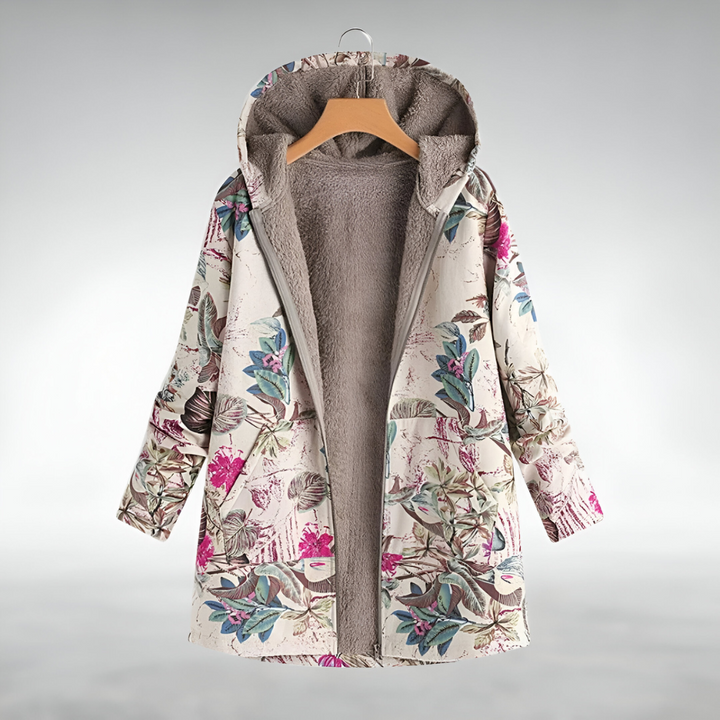 Halina – Stylowa Kwiatowa Kurtka Fleece