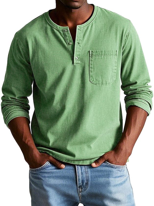 Finn™ | Koszulka Henley w stylu vintage