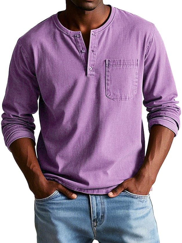 Finn™ | Koszulka Henley w stylu vintage