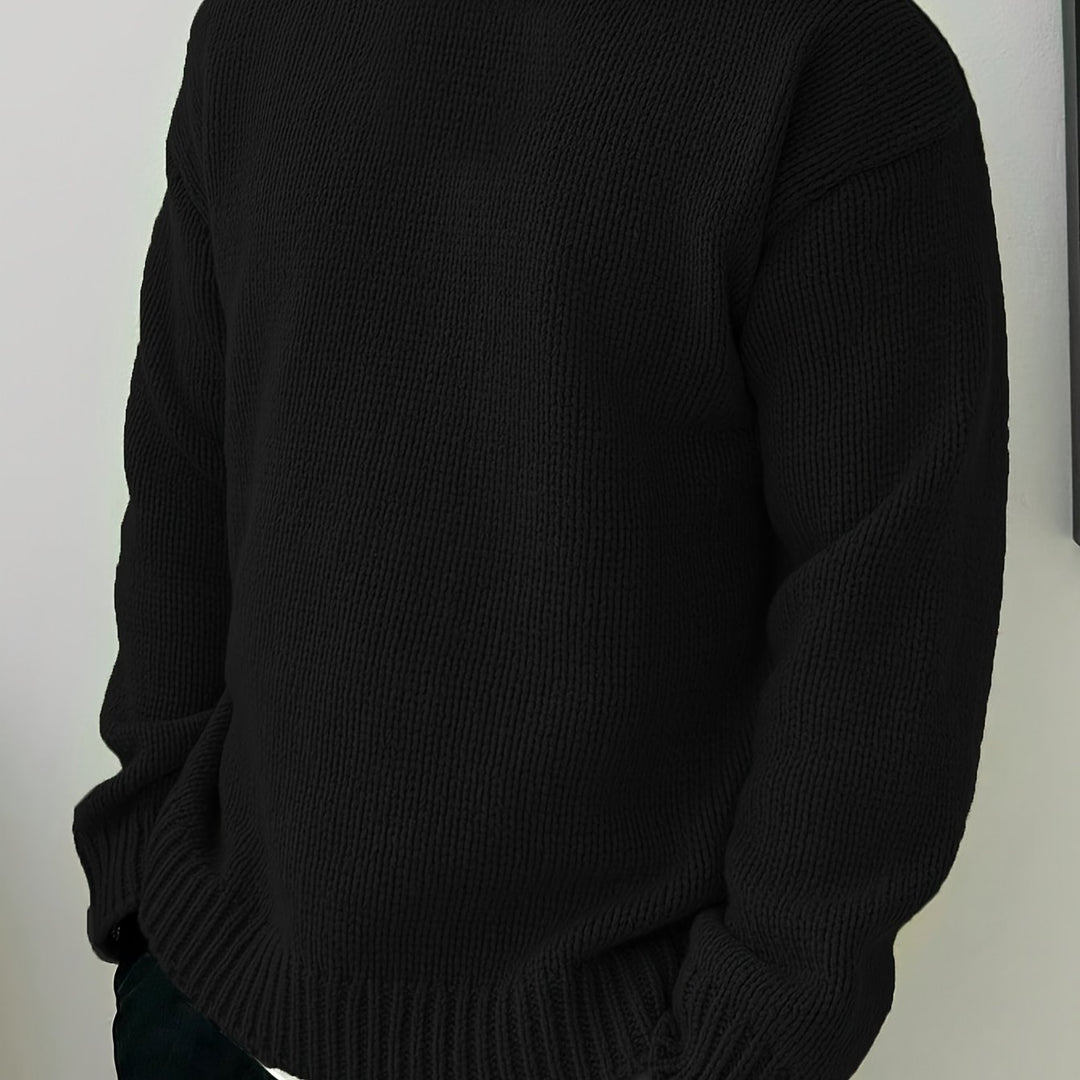 Heren Gebreide Pullover, Casual Lange Mouw Ronde Hals Trui voor Herfst Winter