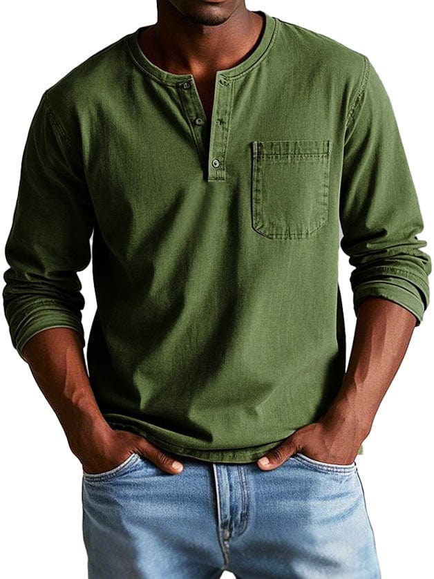 Finn™ | Koszulka Henley w stylu vintage