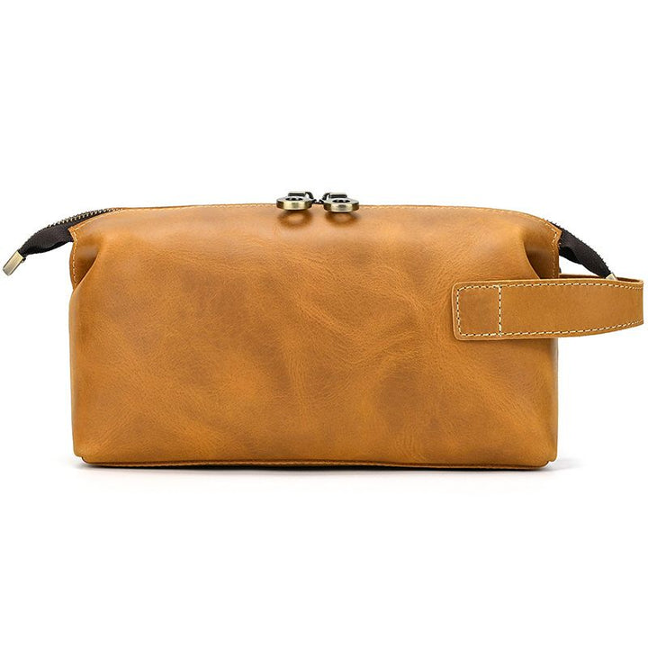 Vintage Leather Travel Toiletry Bag