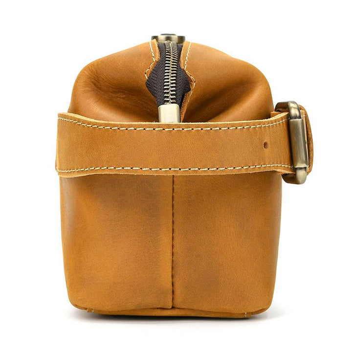 Vintage Leather Travel Toiletry Bag