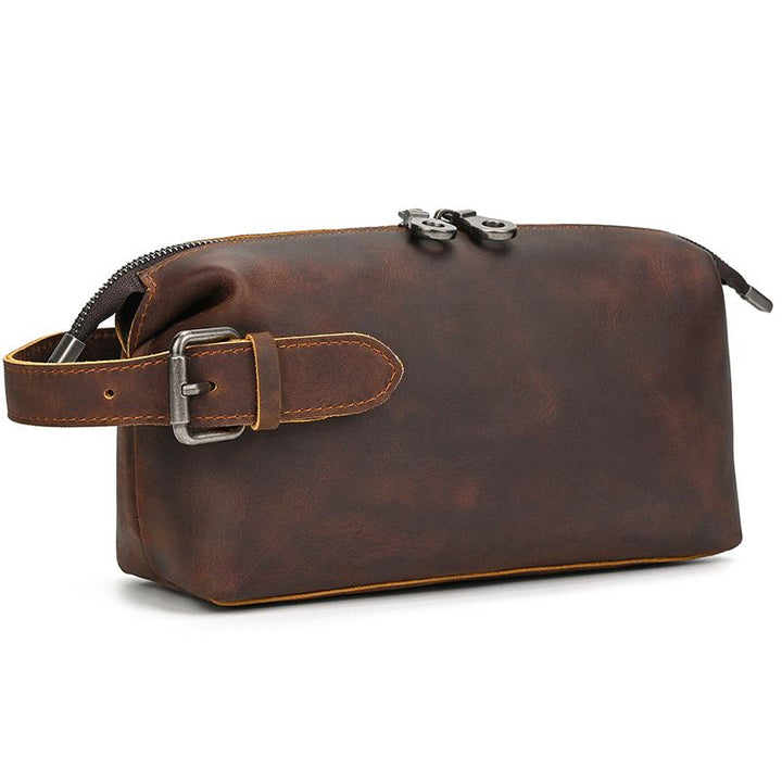Vintage Leather Travel Toiletry Bag