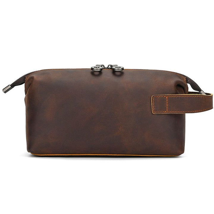 Vintage Leather Travel Toiletry Bag