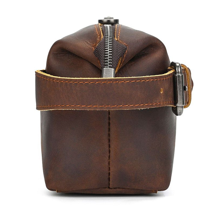 Vintage Leather Travel Toiletry Bag