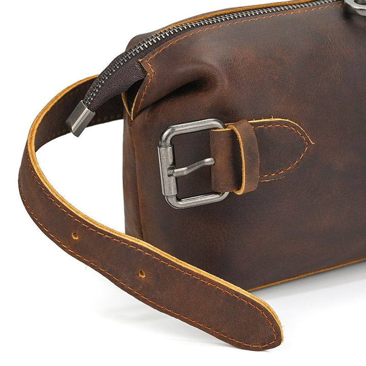 Vintage Leather Travel Toiletry Bag