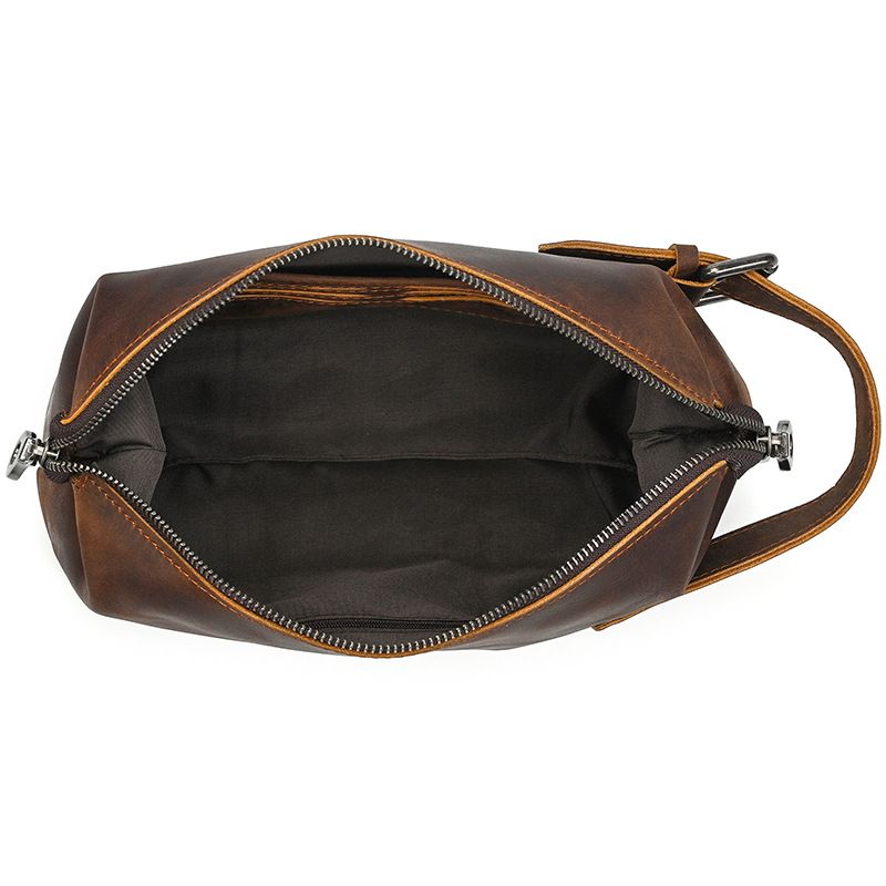 Vintage Leather Travel Toiletry Bag