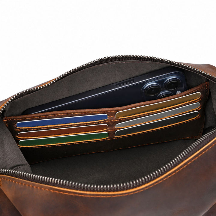 Vintage Leather Travel Toiletry Bag