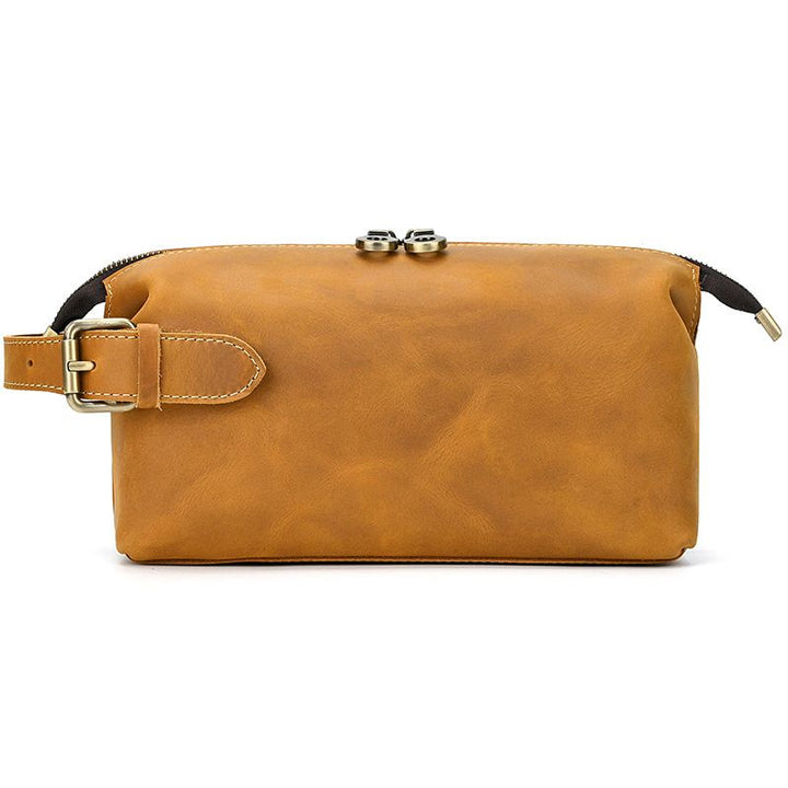 Vintage Leather Travel Toiletry Bag