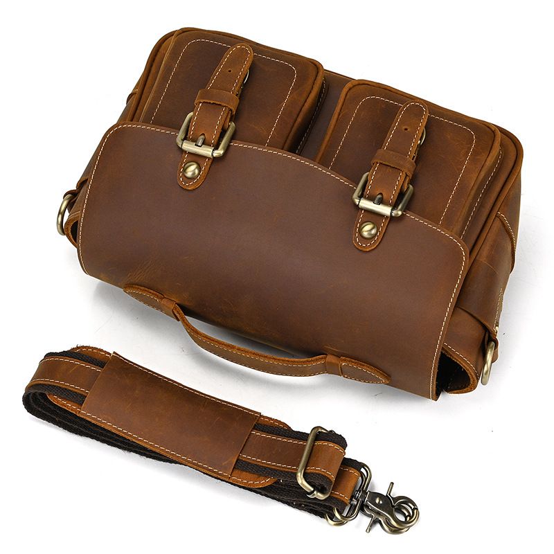 Vintage Leather Camera Shoulder Bag