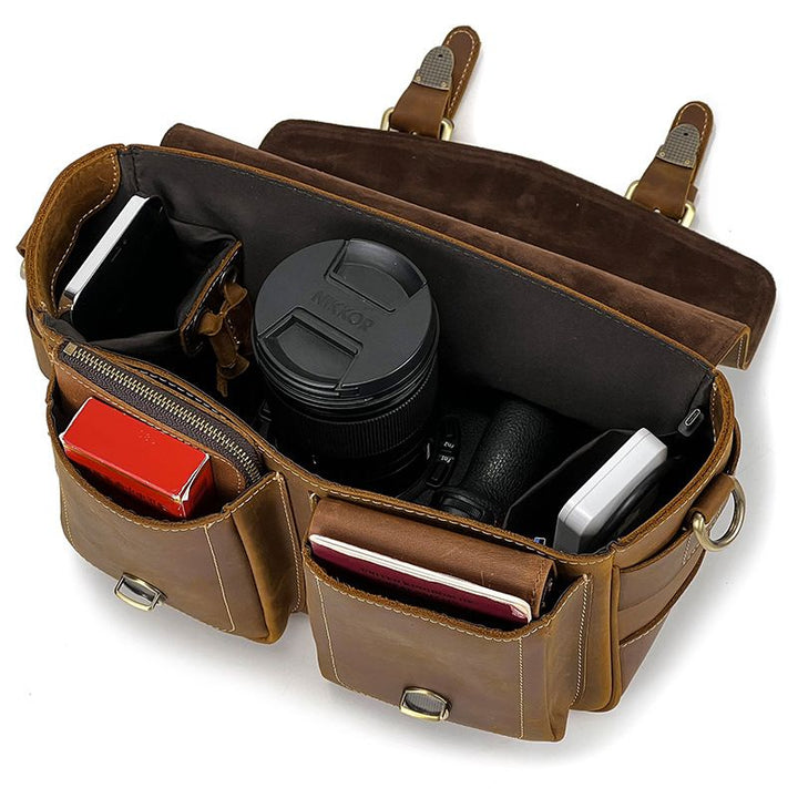 Vintage Leather Camera Shoulder Bag