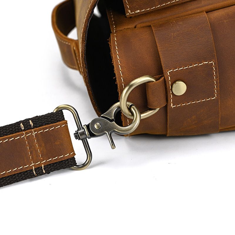 Vintage Leather Camera Shoulder Bag