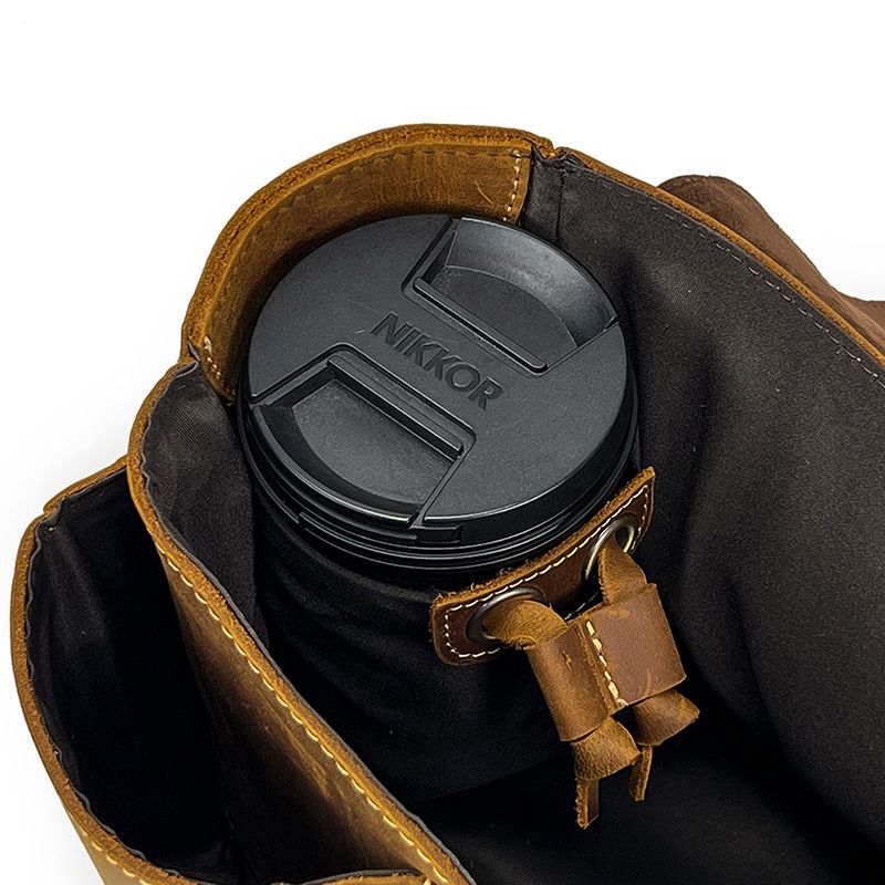 Vintage Leather Camera Shoulder Bag