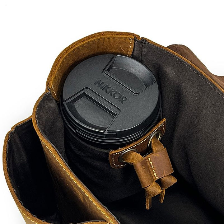 Vintage Leather Camera Shoulder Bag