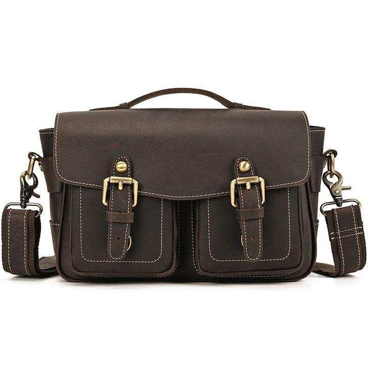 Vintage Leather Camera Shoulder Bag