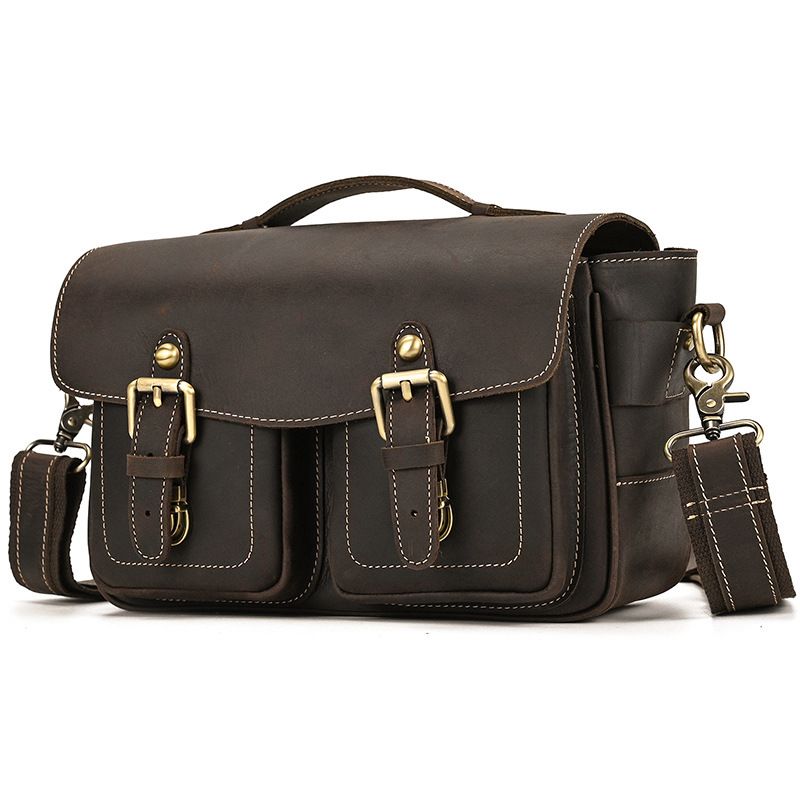 Vintage Leather Camera Shoulder Bag