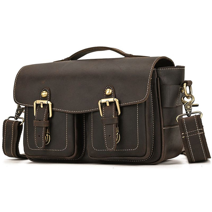 Vintage Leather Camera Shoulder Bag