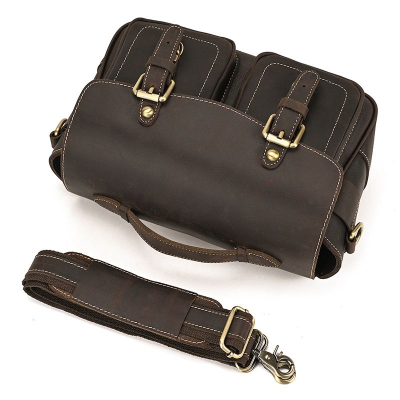 Vintage Leather Camera Shoulder Bag