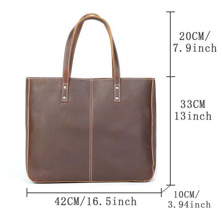Leather Tote Bag for 15-Inch Laptop – Work Bag