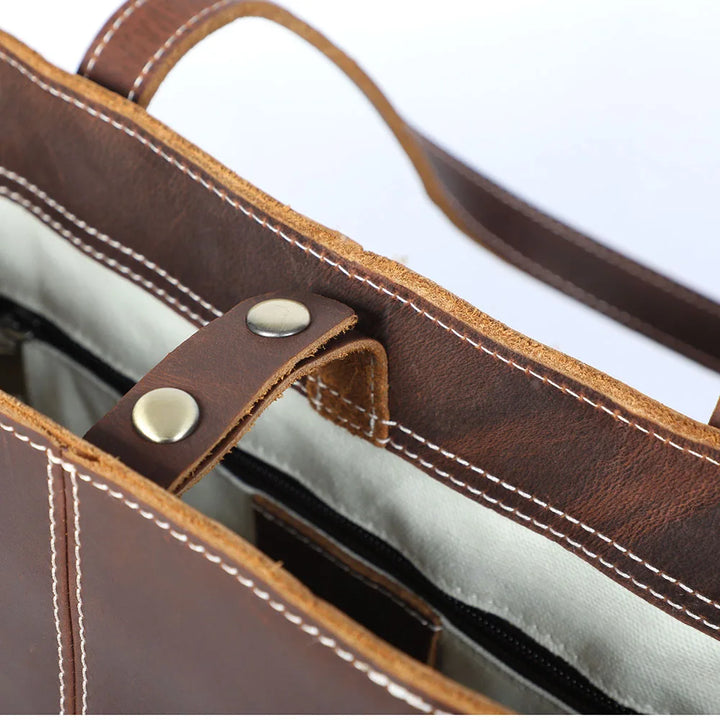 Leather Tote Bag for 15-Inch Laptop – Work Bag