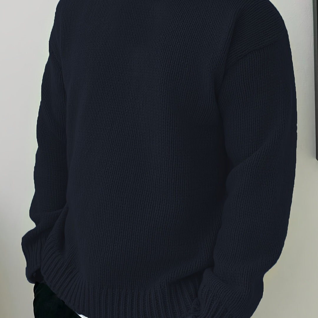 Heren Gebreide Pullover, Casual Lange Mouw Ronde Hals Trui voor Herfst Winter